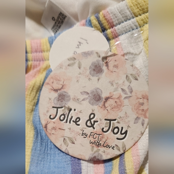 Jolie & Joy 2 pc Striped Ruched Top & Ruffle Skirt - Picture 6 of 7